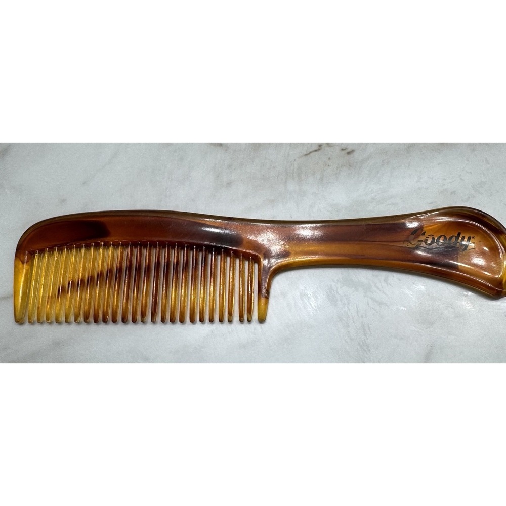 Vintage GOODY Light Brown Hair Comb 6' Brown Made In USA